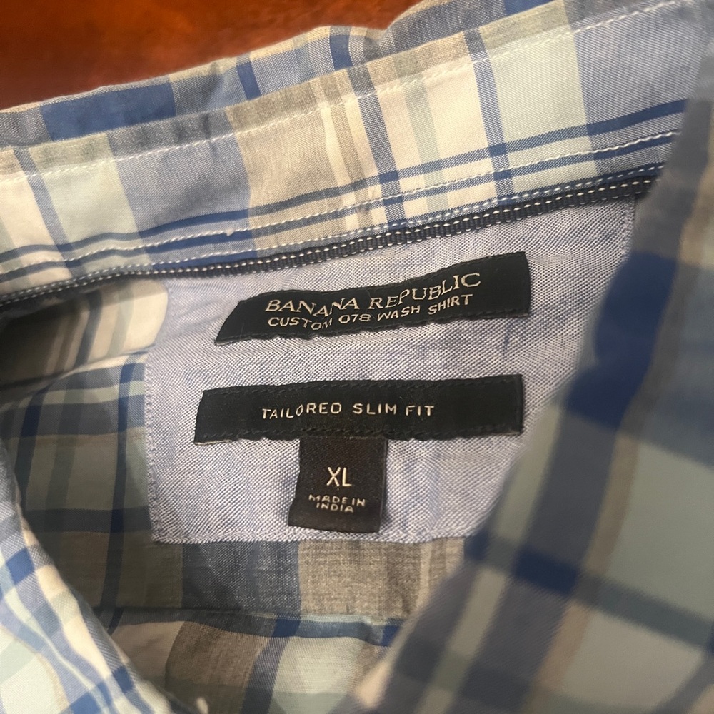 Banana Republic Blue Plaid Men's Shirt
